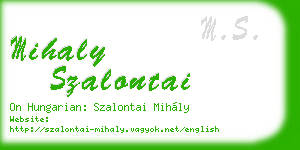 mihaly szalontai business card