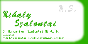 mihaly szalontai business card